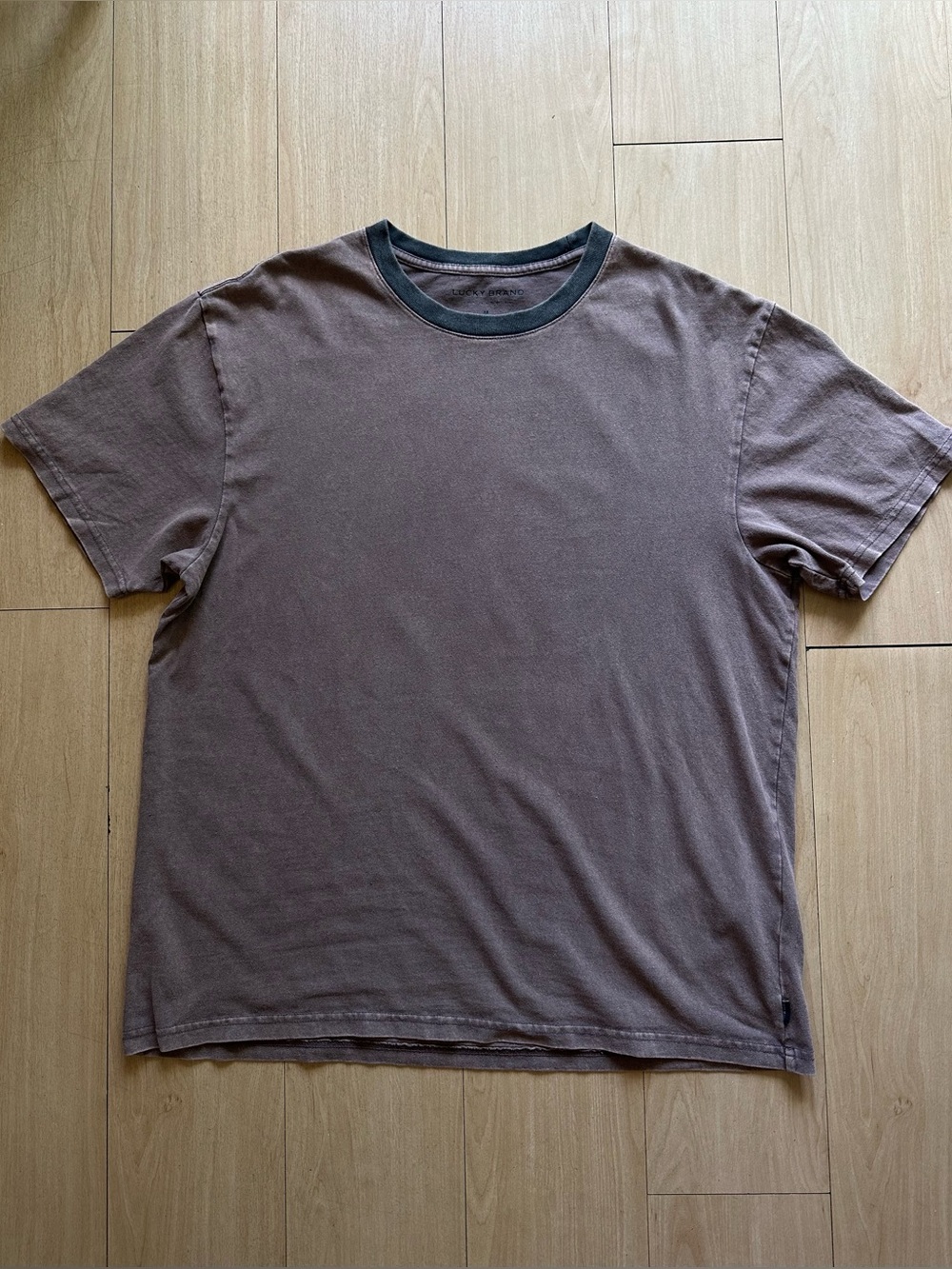 Lucky Brand Rust Ringer Tshirt 100% Cotton Y2K Style Size Medium